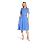 Cocktailkleid VERA MONT "Damen mit Spitze", Damen, Gr. 40, Normalgrößen, blau (paris blau), Obermaterial: 100% Polyester. Futter: 100% Polyester, ausgestellt kurz, Rundhals, Kleider, Spitze (38957168-