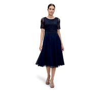 Vera Mont Cocktailkleid Kurz 1/2 Arm 0113/4825 mit Spitzenbesatz Blau (Night Sky 8541) Größe 48