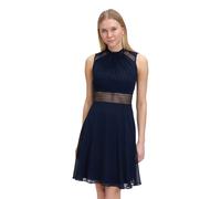 Cocktailkleid VERA MONT "Damen mit Spitzeneinsatz", Damen, Gr. 40, Normalgrößen, night sky, Chiffon, Obermaterial: 100% Polyester, festlich, ausgestellt kurz, gekräuselter Ausschnitt, Kleider (3754554
