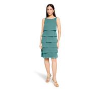 Cocktailkleid VERA MONT "Damen mit Volant", Damen, Gr. 34, Normalgrößen, schwarz emerald, Chiffon, Obermaterial: 100% Polyester. Futter: 100% Polyester, festlich, figurumspielend kurz, Rundhals, Kleid