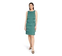 Cocktailkleid VERA MONT "Damen mit Volant", Damen, Gr. 40, Normalgrößen, schwarz emerald, Chiffon, Obermaterial: 100% Polyester; Futter: 100% Polyester, festlich, figurumspielend kurz, Rundhals, Kleid