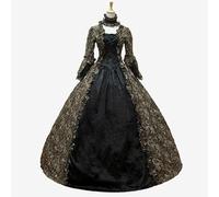 Cocktailkleider für Damen in Übergröße, modisch, im Gothic-Stil, Midikleid, Croset, Lange ausgestellte Ärmel, A-Linie, Partykleid (Black, XL)