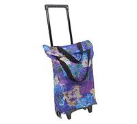 Cocoarm Einkaufswagen 600D Oxford Tuch Stahlrohr Faltbarer Trolley-Wagen mit Rad, Einkaufswagen für Camping-Kurztrip, Waschbarer Faltbarer Einkaufswagen