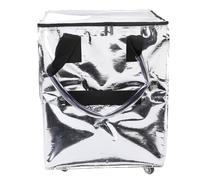 Cocoarm Einkaufswagen mit Rädern, Leichter Faltbarer Einkaufstrolley für Lebensmittel, Wasserdichtes Gewebtes PP-Material, Wiederverwendbar und Umweltfreundlich (Silver)