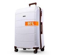 Cocoono Graz Koffer Groß 97 Liter Volumen - mit TSA Schloss, Trolley, Reisekoffer XL (weiß)