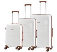 Cocoono Graz Reisekoffer, Kofferset, Trolley, 8 Rollen, Handgepäck, Kofferset mit intigriertem TSA-Zahlenschloss (weiß, Set)