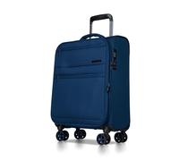 Cocoono Handgepäck Koffer 55x40x20 - Leichter Stoff Reisekoffer mit Rollen, TSA-Schloss, erweiterbar, 40L - Cabin Trolley für Flugreisen, 360° Doppelrollen, Robustes Hand Luggage (blau, M)