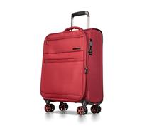Cocoono Handgepäck Koffer 55x40x20 - Leichter Stoff Reisekoffer mit Rollen, TSA-Schloss, erweiterbar, 40L - Cabin Trolley für Flugreisen, 360° Doppelrollen, Robustes Hand Luggage (rot, M)