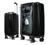 Cocoono Handgepäck Koffer, passend für Ryanair, mit TSA Schloss, Koffer klein, Handgepäck-Koffer, Kleiner Koffer, Koffer & Trolleys, Hartschalenkoffer, Ryanair Handgepäck 55x40x20 leicht (Schwarz, M)