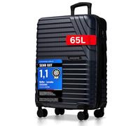 Cocoono Hartschalenkoffer Mittelgroß - 65L - 75L Volumen - 8 Rollen 360° drehbar - Leichter Koffer mit TSA Schloss & Teleskopgestänge - Reisekoffer, Trolley (Navy, L)