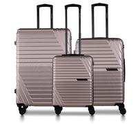 Cocoono Koffer Set 77cm, 68cm, Handgepäck Koffer in einem Set, robuste Reisekoffer mit sanften Rollen & TSA Schloss, Reisekoffer, Trolley (Champagner)