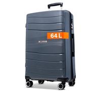 Cocoono Leon Koffer Mittelgroß 68 Liter Volumen - mit TSA Schloss, Koffer & Trolleys, Reisekoffer, Hartschalenkoffer, Reisekoffer mit Rollen, Trolley, Hartschalenkoffer mittelgroß, Koffer L (Grau, L)
