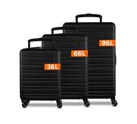 Cocoono Polycarbonat Koffer Set 3 Teilig Hartschale - mit TSA Schloss, Koffer & Trolleys, Kofferset, Hartschalenkoffer, Reisekoffer mit Rollen, Kofferset 3 Teilig Hartschale (Frozen Black, Set)