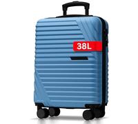 Cocoono Premium Handgepäck Koffer 55x40x20cm - passend für Ryanair, Lufthansa, Eurowings und co. I 38L Handgepäck Koffer mit sanften Rollen und praktischem TSA Schloss, Reisekoffer (blau, M)
