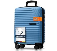 Cocoono Premium Handgepäck Koffer 55x40x20cm - passend für Ryanair, Lufthansa, Eurowings und co. I 38L Handgepäck Koffer mit sanften Rollen und praktischem TSA Schloss, Reisekoffer (blau, M)