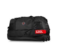 Cocoono XXL Reisetasche mit Rollen - Große Faltbare Rolltasche 120L - Leicht, robust & platzsparend - Sporttasche mit Rollen für Damen & Herren (Schwarz Steifer-Boden)