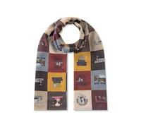 Codello X Peanuts Schal mit Snoopy-Motiven, Braun-Mehrfarbig