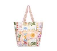 Codello - Codello Fashion Cotton Shopper mit Amore-Stickerei, Strandtasche, Pink-Mehrfa...