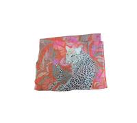 Codello - Codello Fashion leichter Schal mit Leoparden-Motiven, Rot-Mehrfarbig