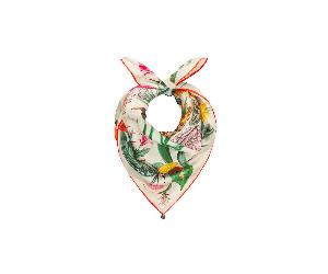 Codello - Codello Nicki Seidentuch mit floralem Muster - Luxuriöses Seidentuch aus reiner Seide 53X53CM beige (BEI2), 1 Stück