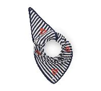 Codello - Codello Strick Dreieckstuch mit Streifen & Herzen - Baumwollmix Schal 120x120x170 cm blue (BLU2), 1 Stück