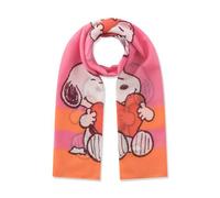 Codello - Codello X Peanuts luftiger Schal mit Snoopy-Motiven, Pink-Mehrfarbig