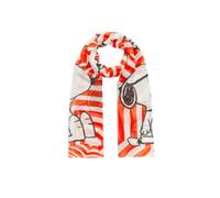 Codello - Codello X Peanuts luftiger Schal mit Snoopy-Motiven, Rot-Mehrfarbig