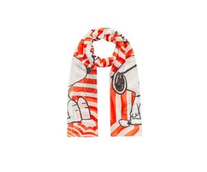 Codello - Codello X Peanuts luftiger Schal mit Snoopy-Motiven, Rot-Mehrfarbig