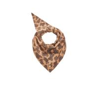 CODELLO Damen Dreieckstuch mit Teddy-Print | Tierprint-Muster, Dreieckige Form, Damen-Accessoire, Braun-Beige-Töne, Leichtes Tuch