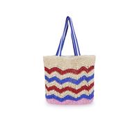 CODELLO Damen Gehäkelter Shopper aus Papier mit Zickzack-Muster