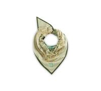 CODELLO Damen Hochwertiges Feinstrick-Dreieckstuch mit handgedrucktem Blumen-Motiv