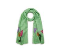CODELLO Damen Leichter Schal aus reiner Baumwolle mit aufgestickten Blumen