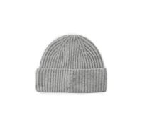 KNITTED HAT WOOL/CASHMERE SOLID gra ONE_SIZE