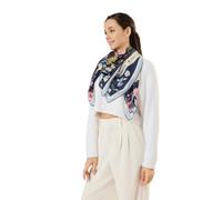 CODELLO Damen Seidentuch mit Blumen- und Universummotiven | Seide, Florales Muster, Damen-Accessoire, Quadratisches Tuch, Mehrfarbig