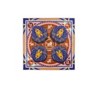 CODELLO Exklusives Sternzeichen-Tuch aus reiner Seide (Löwe, braun)