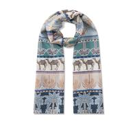 Codello Fashion Premium Seidenschal mit Orient-Motiven, Blau-Mehrfarbig