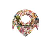 Codello Fashion Premium Seidentuch mit Blumenmuster, Beige-Mehrfarbig