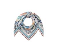 CODELLO Fashion Premium Seidentuch mit Palmen-Motiven, Blau-Mehrfarbig