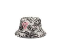 CODELLO Fischerhut mit Dschungel-Print und Stickerei, Bucket Hat, Schwarz-Weiß