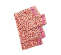 Beidseitig tragbarer Schal aus Baumwollmischung mit Leoparden-Muster rot - Gr. - one size