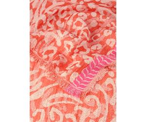 Codello - JACQUARD SCARF COTTON MIX RED LEO 45X180CM D02 FASHION (RED1), 1 Stück