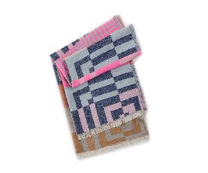 Codello - JACQUARD SCARF POLYACRYLIC MIX GRAPHIC PATTERN 70X180CM blau (BLU2), 1 Stück