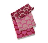 Codello - JACQUARD SCARF POLYACRYLIC MIX HEARTS 70X180CM pink (PIN2), 1 Stück