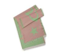 Schmaler Jacquard-Schal mit Glow-Schriftzug rosa - Gr. - one size