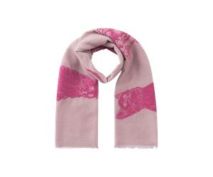 Codello Jacquard-Schal mit Hunde-/ Katzenmotiven, Rosa