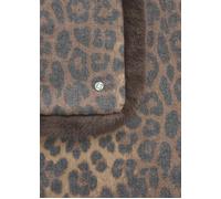 Codello - Kaschmirweiches Dreieckstuch mit Leo-Muster und Fake Fur-Rand braun, 128X128X180CM