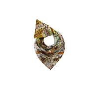 Codello - Multipattern Jungle Triangle 140x140x190cm 100% silk khaki, 1 Stück