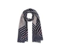 Premium Schal aus weicher Modal-Woll-Mischung mit graphischen Muster blau - Gr. - one size