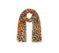 CODELLO Premium Wollmischung Schal, Leopardenmuster mit Orange-Akzenten, Beige