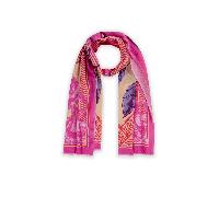 Codello - PRINTED SCARF ORGANIC COTTON FLOWER HEART 100X180CM rot (BEI1), 1 Stück